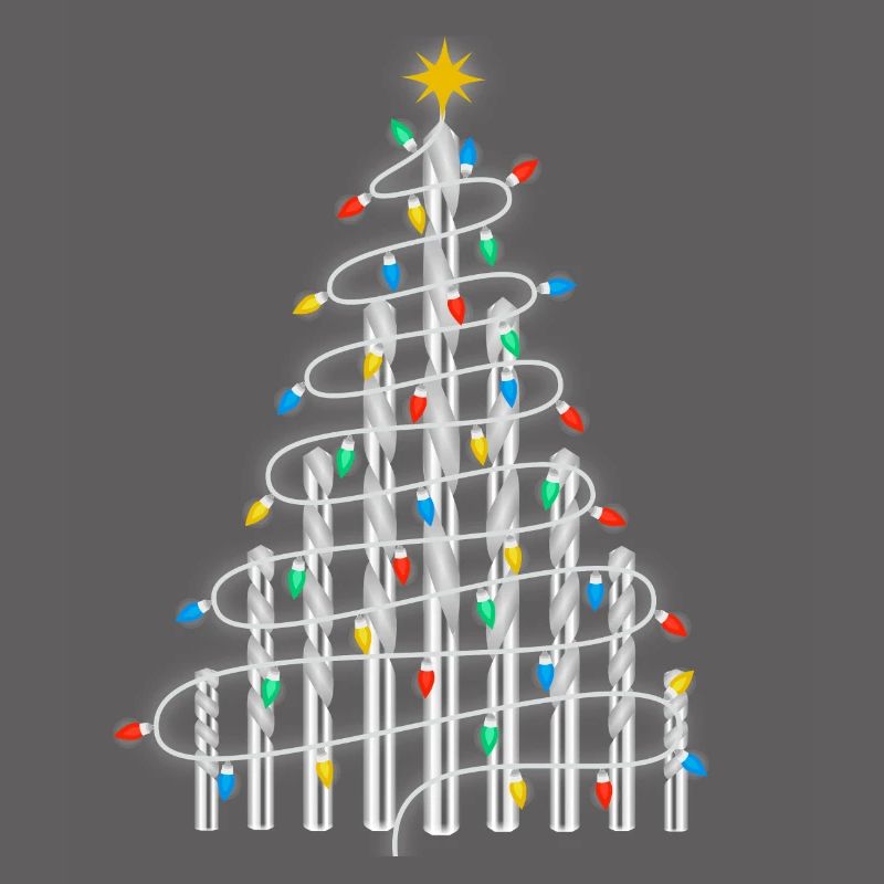 Weihnachtsbaum Handwerker Bohrer Bauarbeiter DIY