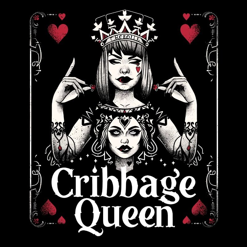 Cribbage Queen Graphic Funny Cribbage