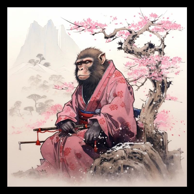 Japanische Samurai affe