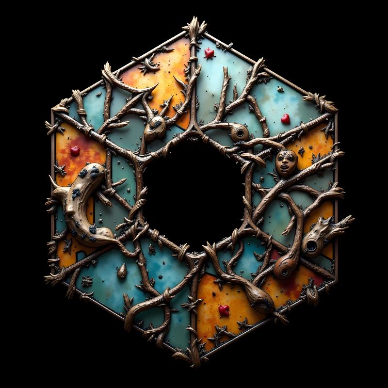 Ornement, hexagonal avec trou hexagonal