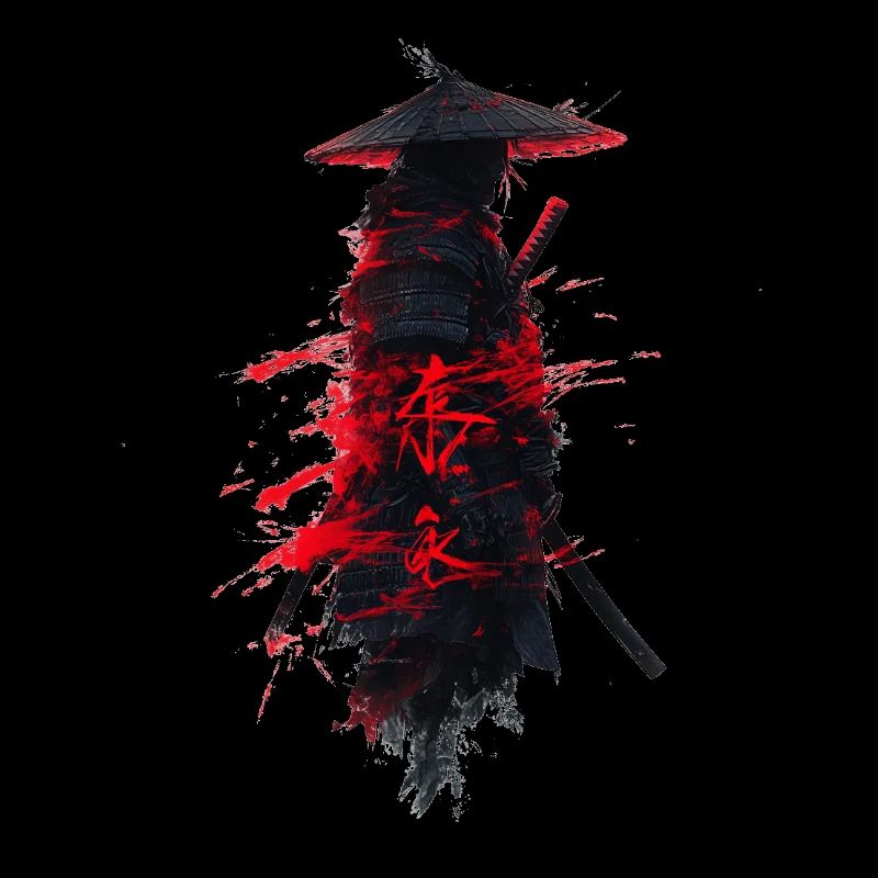 Samurai Japan Krieger Geschenk Asien Blutmond