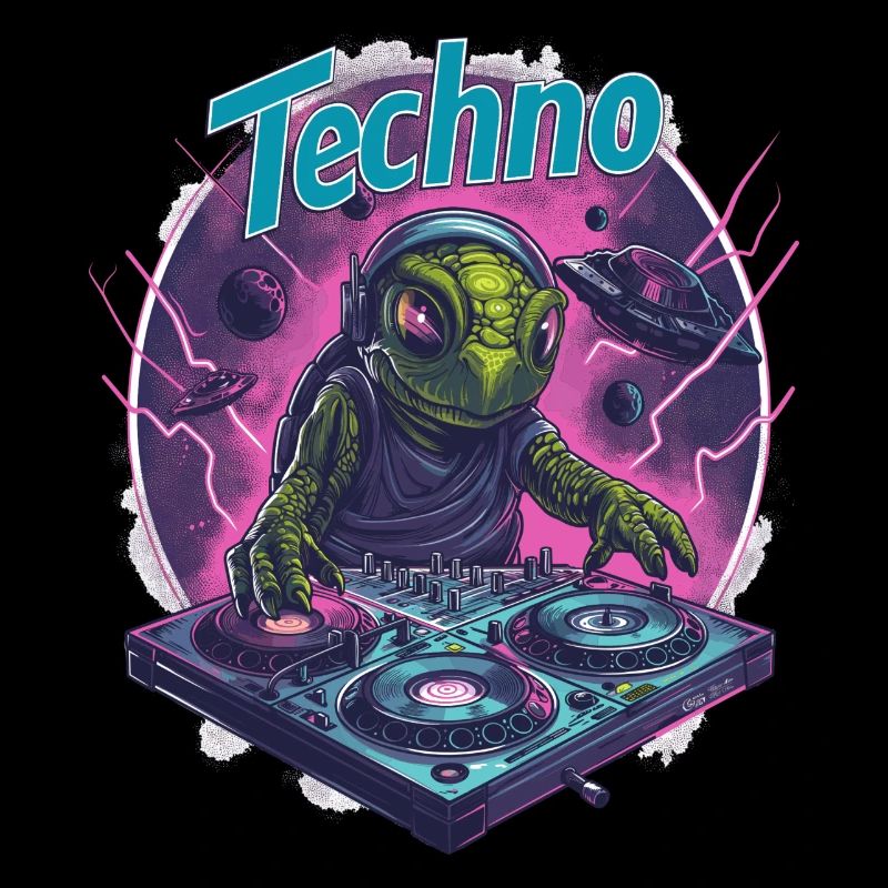 Techno Alien DJ Turtle - Rave Dancefloor Rav