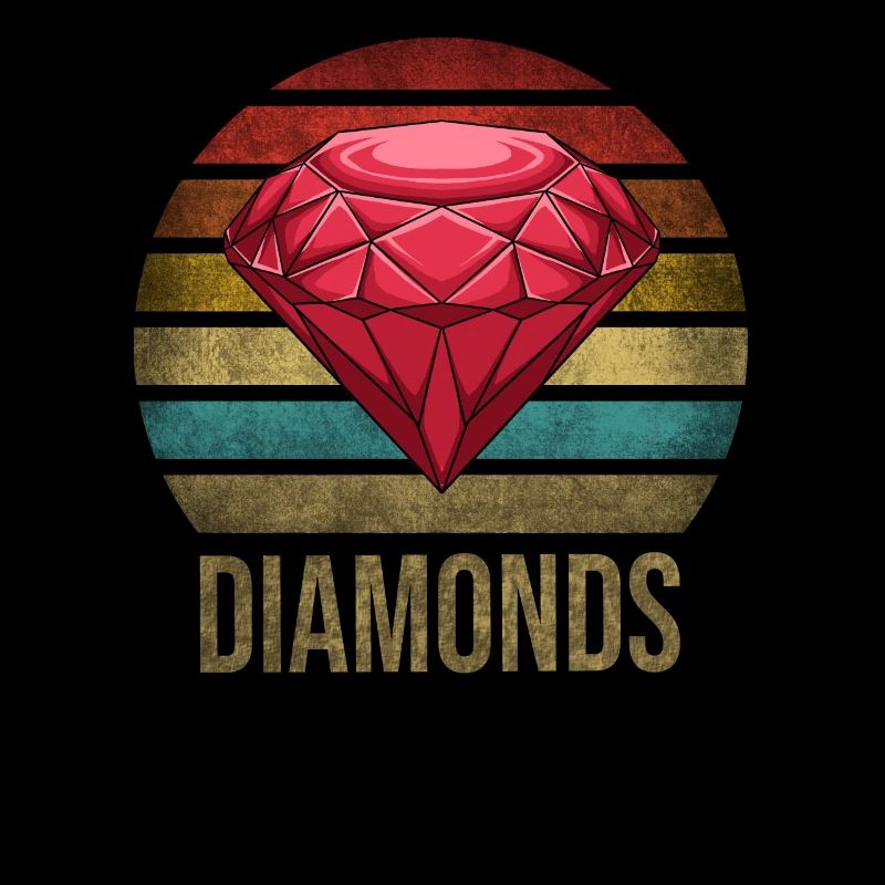 Ruby Gemstone Retro Sunset