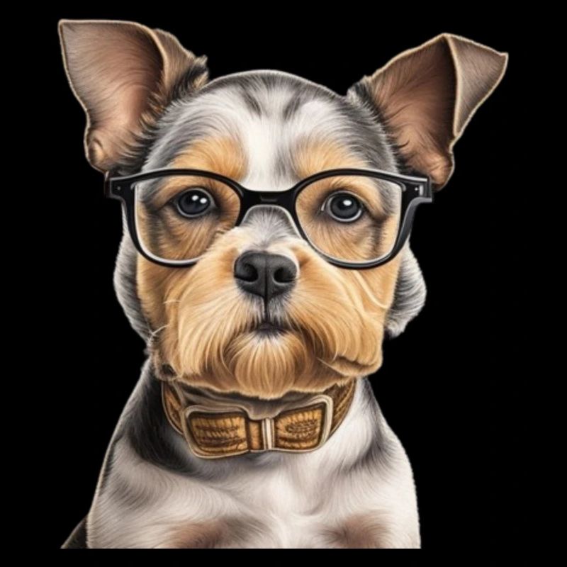 Terrier mit Brille