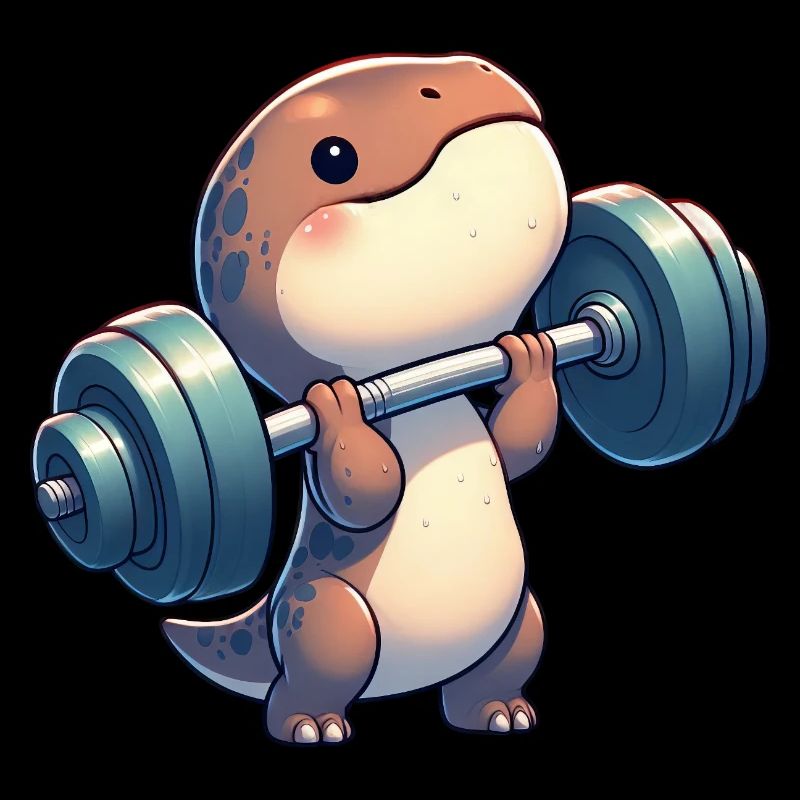 Chibi Dino T-Rex Workout avec haltères