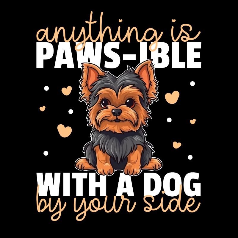 Chiens jeu de mots mignon Yorkshire Terrier