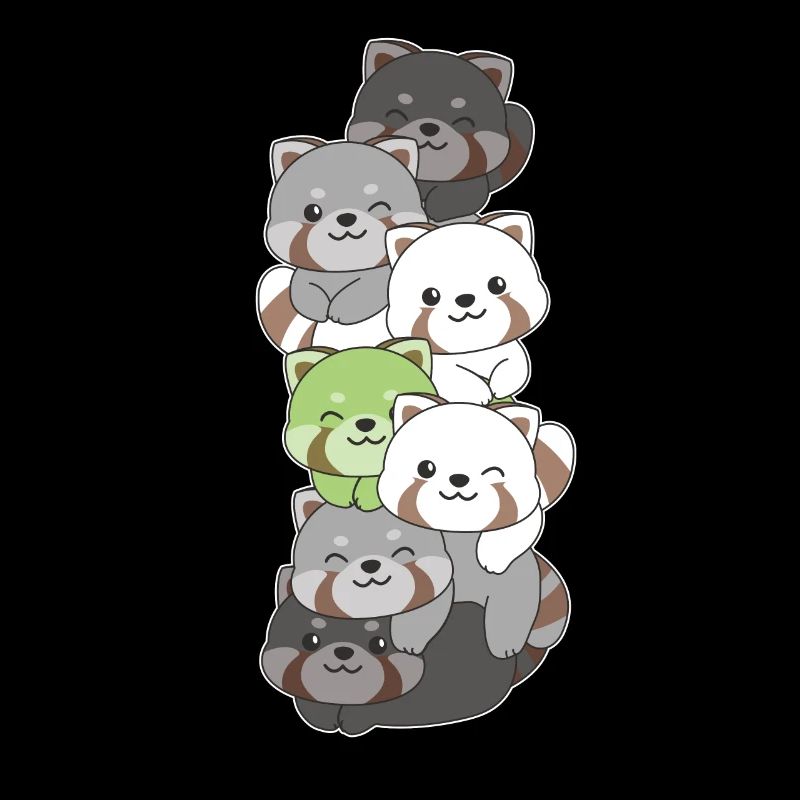 Agender Flag Pride LGBTQ Mignon Red Panda Stack