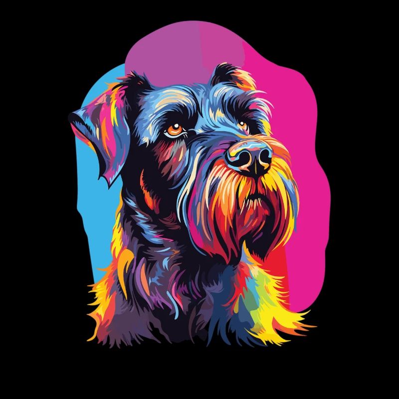 Aquarelle colorée Schnauzer géant