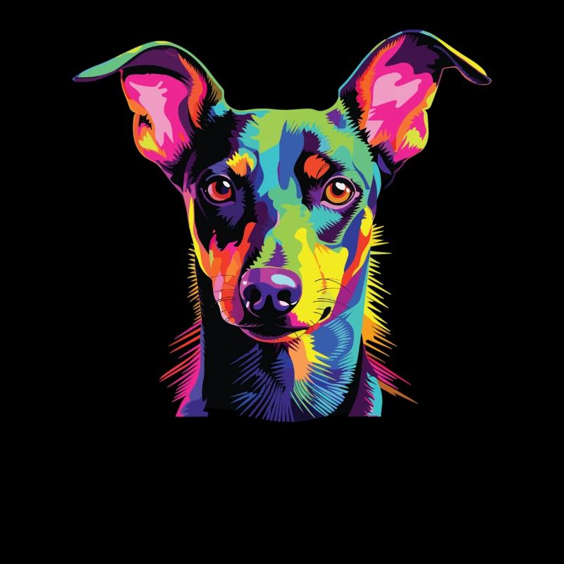 Wasserfarben Farbenfroher Manchester Terrier