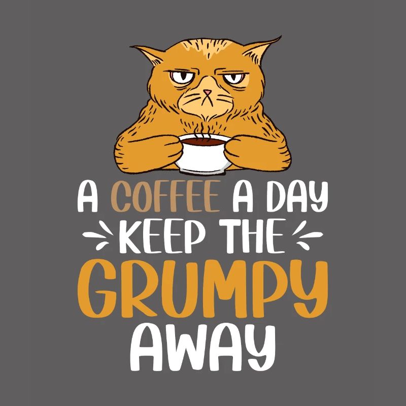 Café café grumpy chat bureau lundi