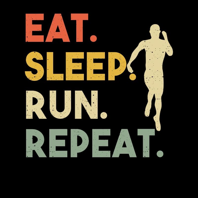 Eat Sleep Run Repeat Retro Runner Training Outdoor