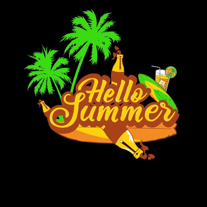 Hello Summer Vintage Retro Drinks Palm Beach
