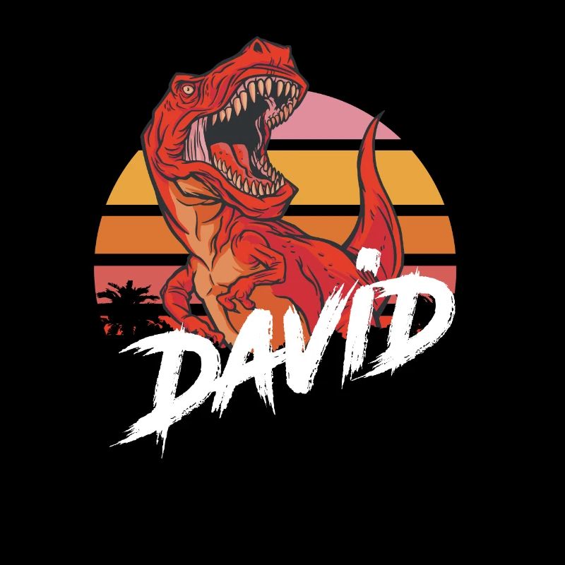 DAVID - Beau prénom de garçon avec T-REX Dino