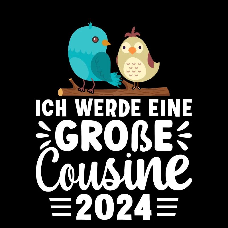Kinder Ich werde Große Cousine 2024 T-Shirt Eule