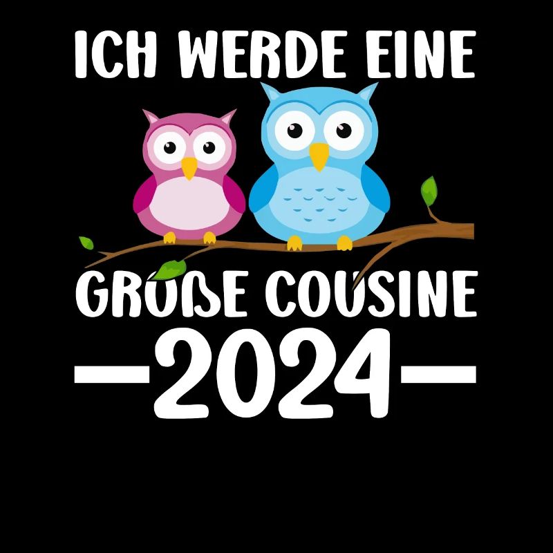 Kinder Ich werde Große Cousine 2024 T-Shirt Eule