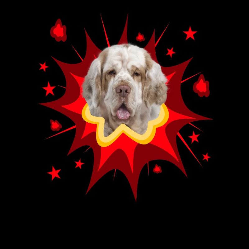 Conception de chien comique - Pow - Clumber Spaniel