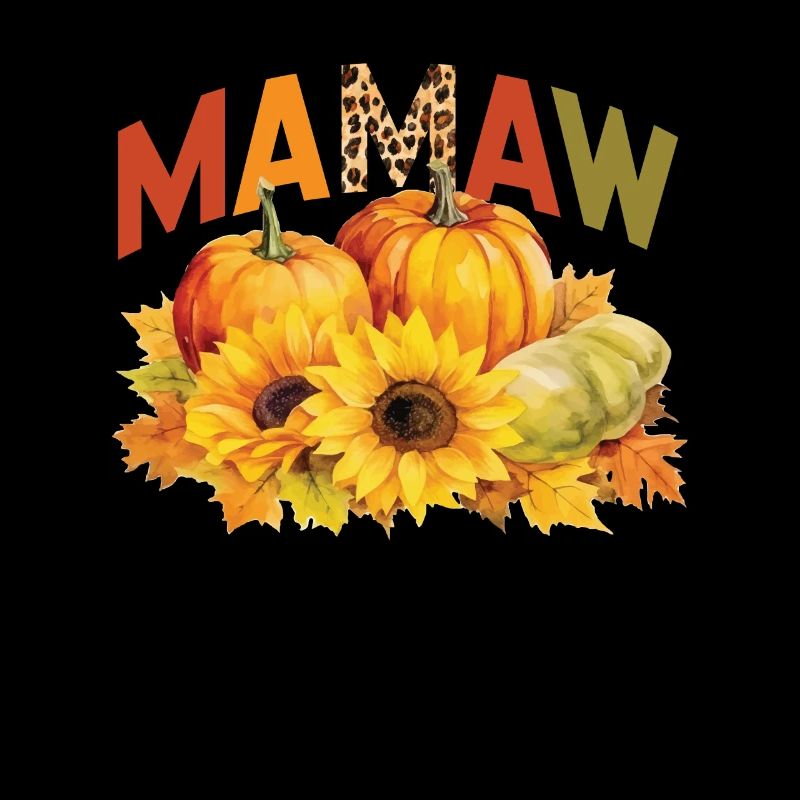 Mamaw Boho Leopard Citrouilles Feuilles d’automne Automne