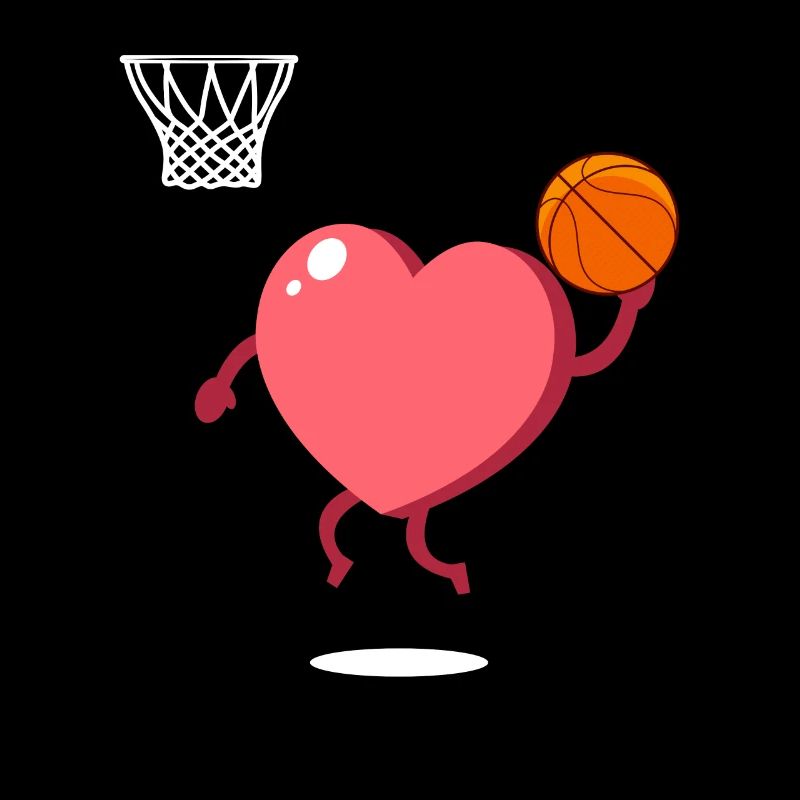 Joueur de basket-ball Heart Dunking de la Saint-Valentin