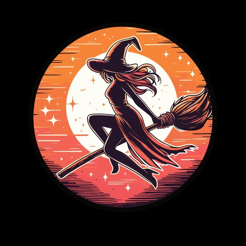 Witch on a broom