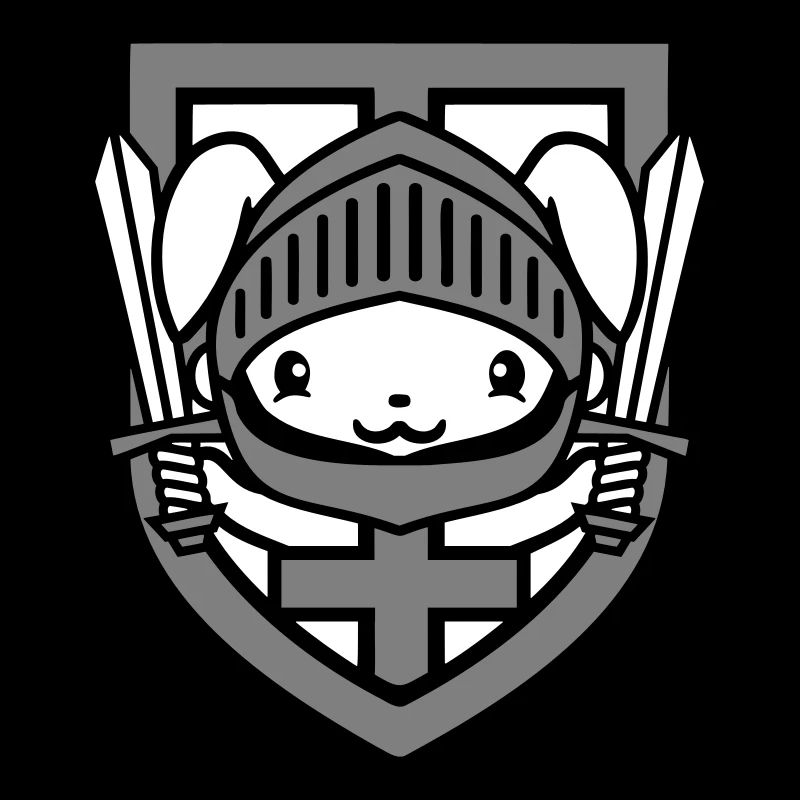 Lapin Chevalier Épée Bouclier Armure Casque Château Héros