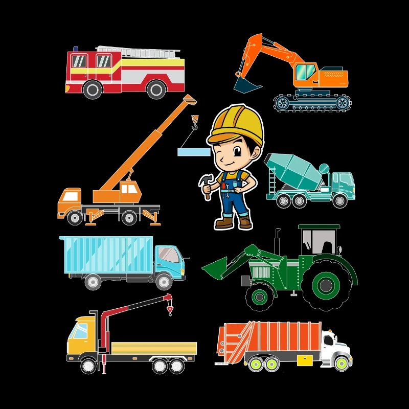 Construction vehicles fire engine construction sites baggershirt