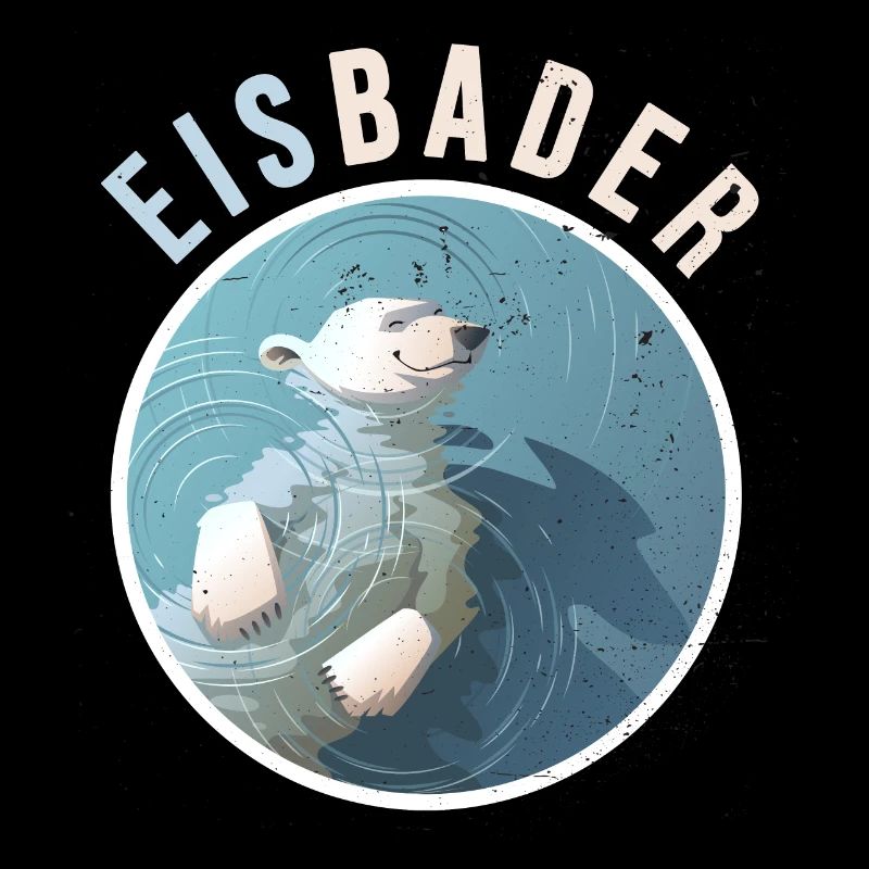 winterbader eisbär eisbader cool cold water arktis