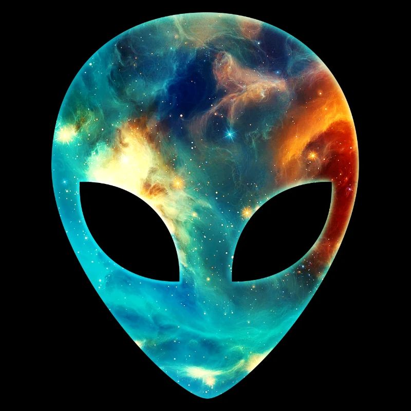 Alien, Head, Emoji, Galaxy Style
