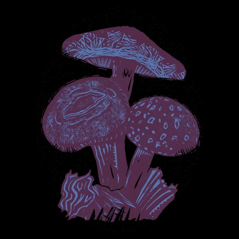 Pilze Linocut