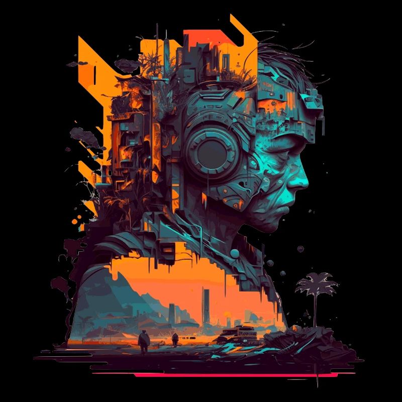 Sci-Fi Artwork der Spitzenklasse mit Cyborg