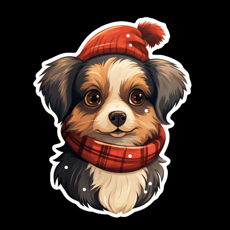 Chiot mignon en hiver