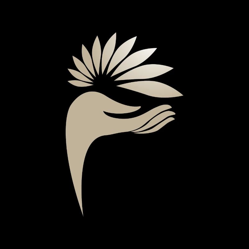Hand hält eine Blume