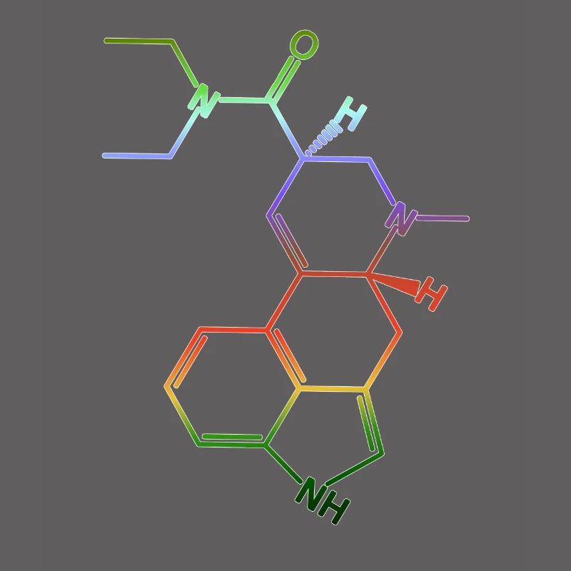 Molécule de formule structurelle LSD A. Hofmann Bicycle Day