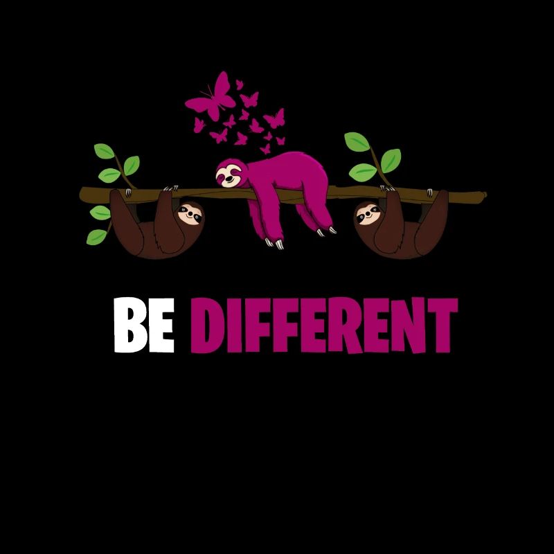 BE DIFFERENT sei anders Faultier Sloth Design