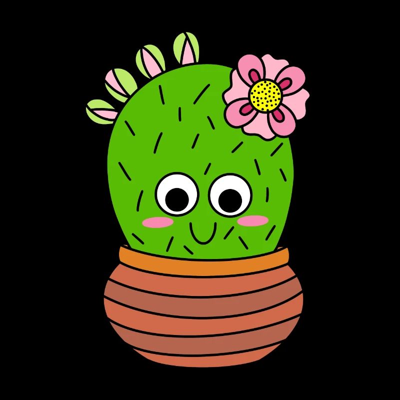 Cactus Chunky Avec Fleur Rose Et Bourgeons