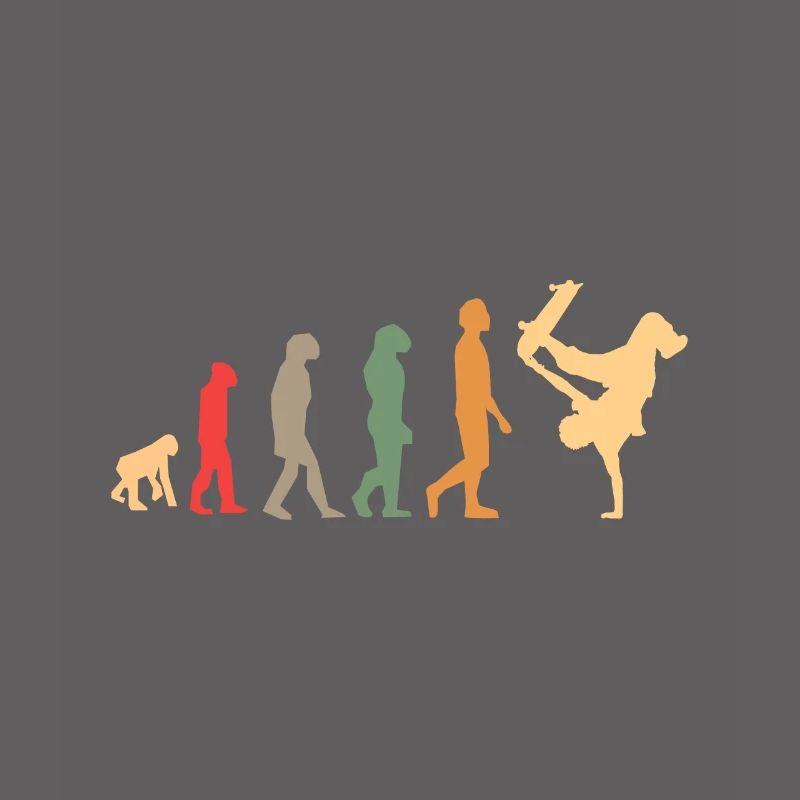 vintage skateboard evolution gift for skaters