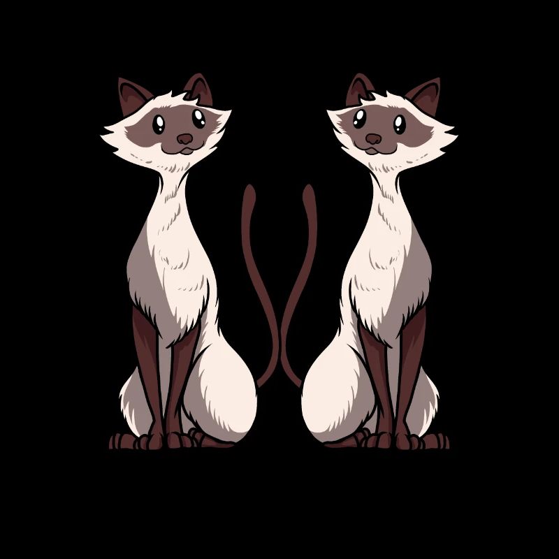 Siamese Cat Artwork two Siamese cat Love