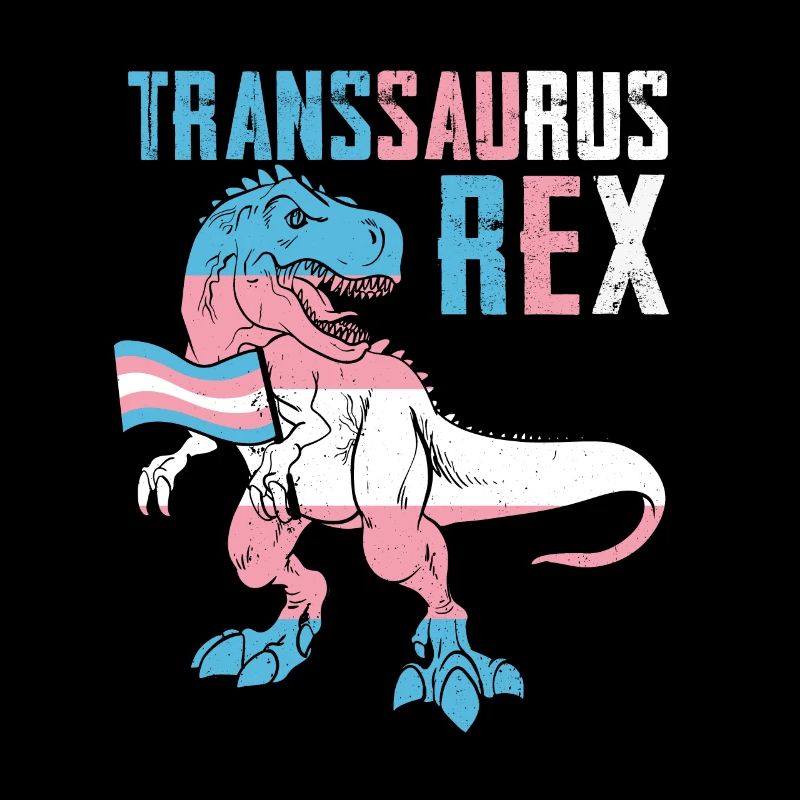Transsaurus Rex Dinosaur Flag For Trans Pride