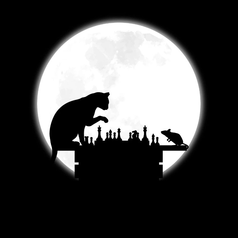 Le tableau d'échecs - Le chat, la souris et le plein