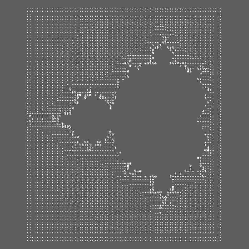 nerd mandelbrot ascii apfelmännchen code programer