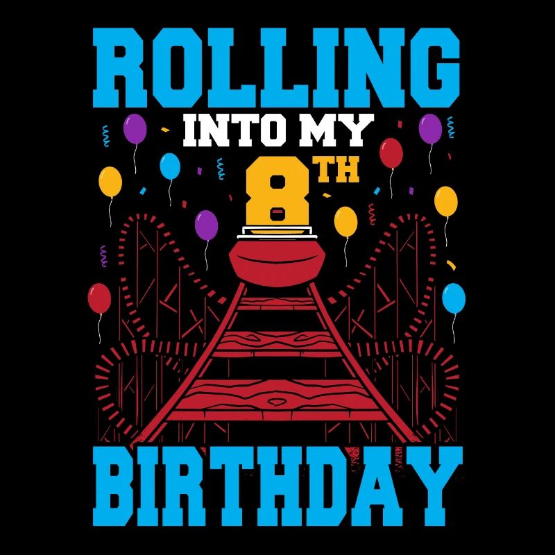 Theme Park Vacation Boy Rolling Into My 8th Birthd