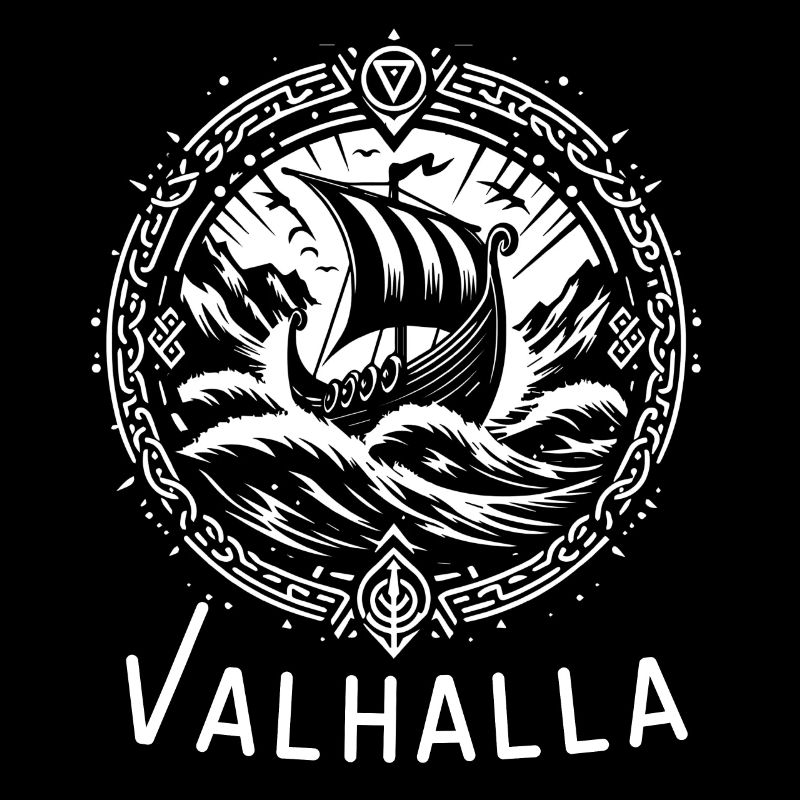 Wikinger Drachenboot Valhalla Nordische Rune