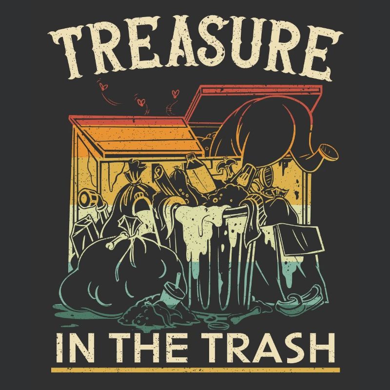 Dumpster lover picking garbage,