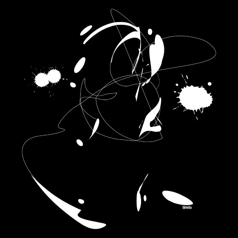 Art - lines & Farbkleckse 06 - white