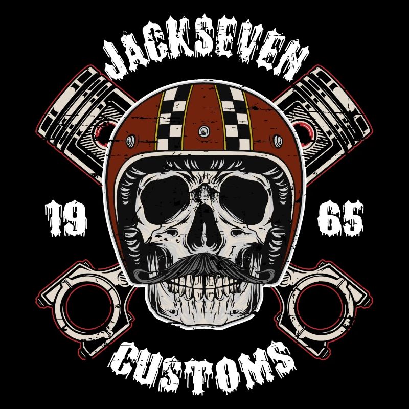Skull Motorcycle Bobber Biker Course Vélo De Course