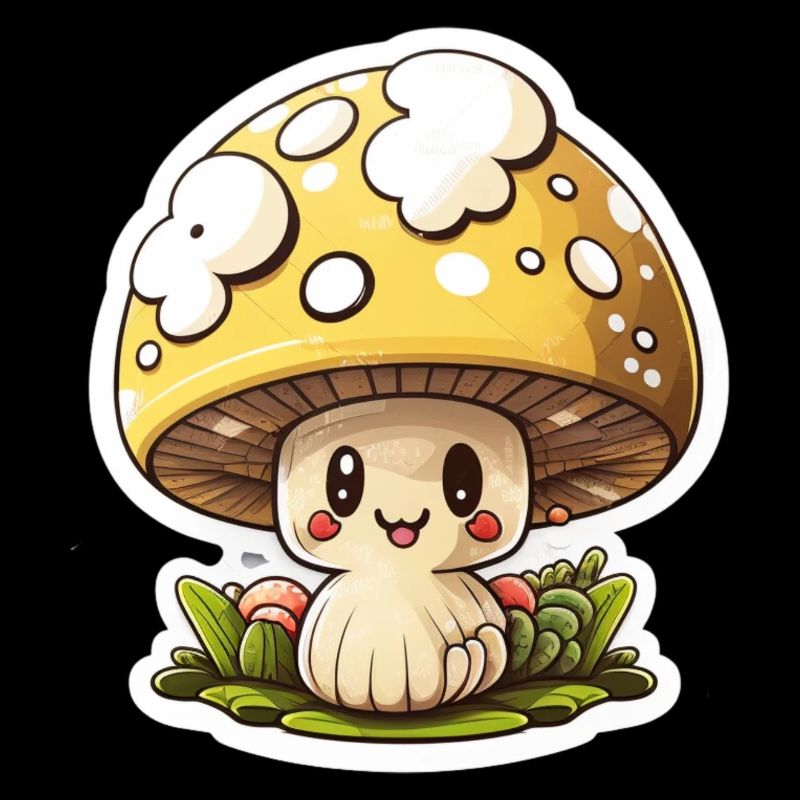 Drôle de champignon de dessin animé