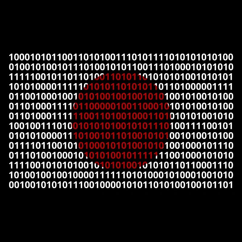 Le drapeau du Japon numérote le code binaire codé en bits