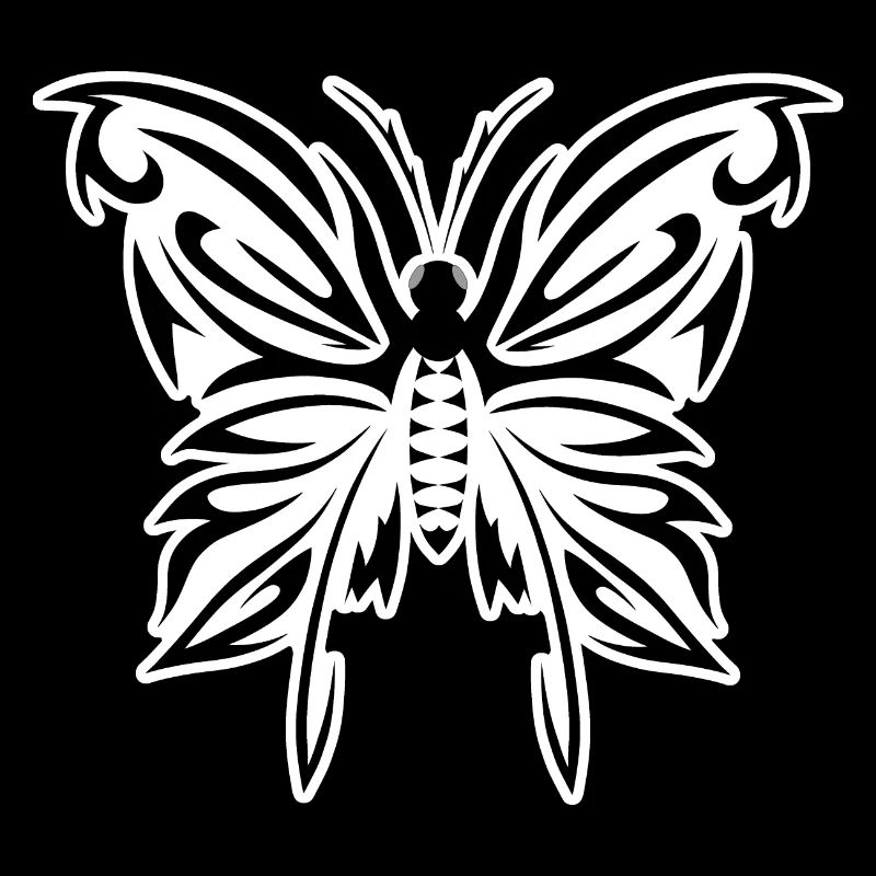 Papillon gothique version noir blanc