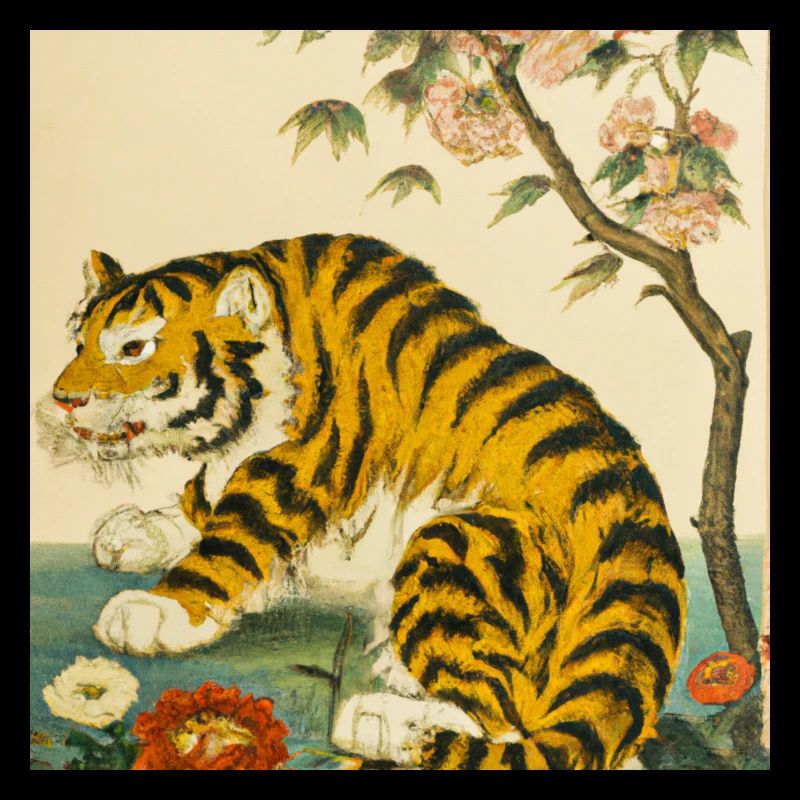 Japanese Tiger under Tree