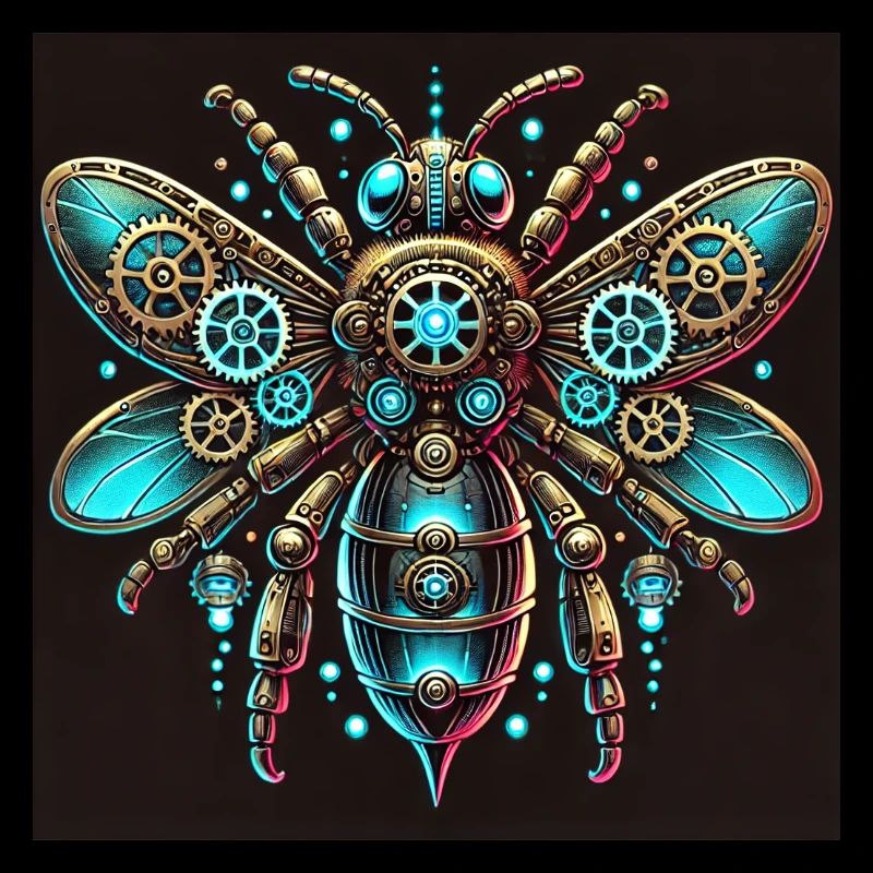 Cyberpunk Neon Bee