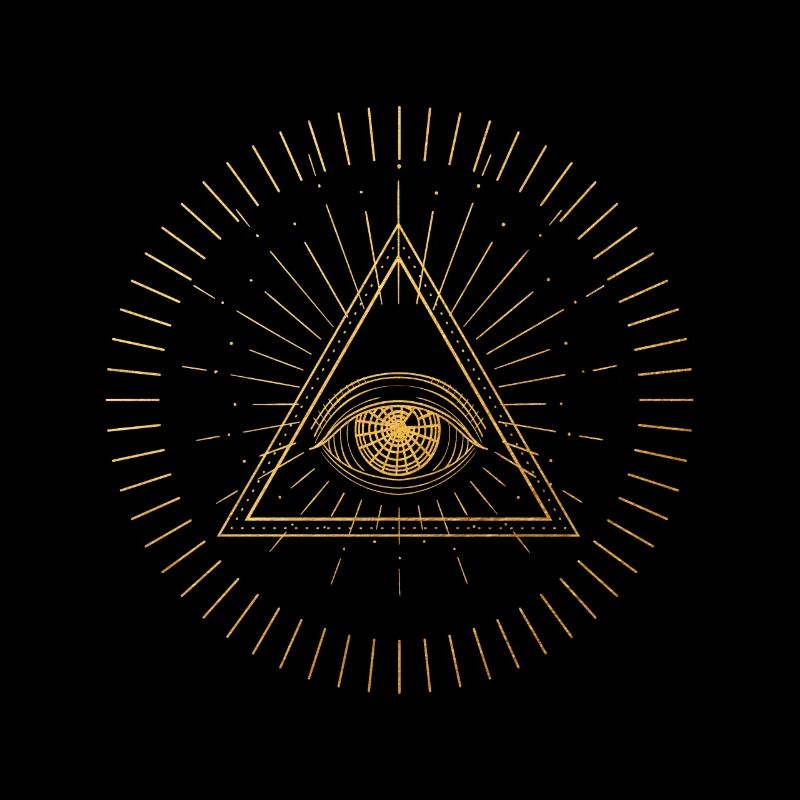Golden all-seeing eye, esoteric, mystical